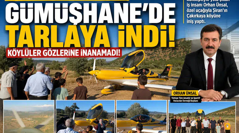 Ankara’dan Havalandı, Gümüşhane’de Tarlaya İndi: Köylüler Gözlerine İnanamadı!