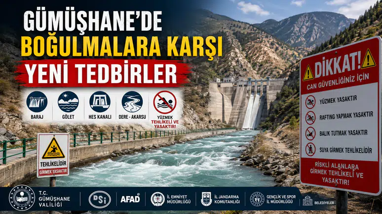 Gümüşhane’de baraj, gölet ve HES kanallarında boğulmalara karşı yeni tedbirler