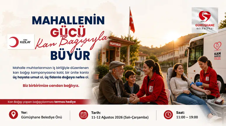 Gümüşhane'de "Mahallenin Gücü Kan Bağışıyla Büyür" Kampanyası Başlıyor