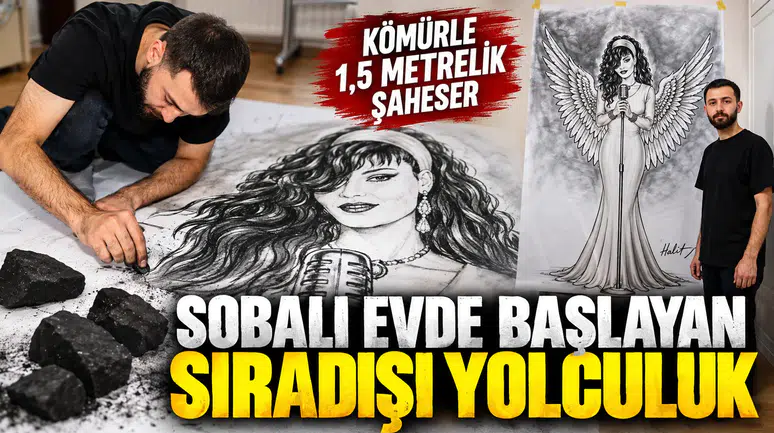 Sobalı Evde Başlayan Sıradışı Yolculuk: Kömürle Bergen’in portresini çizdi