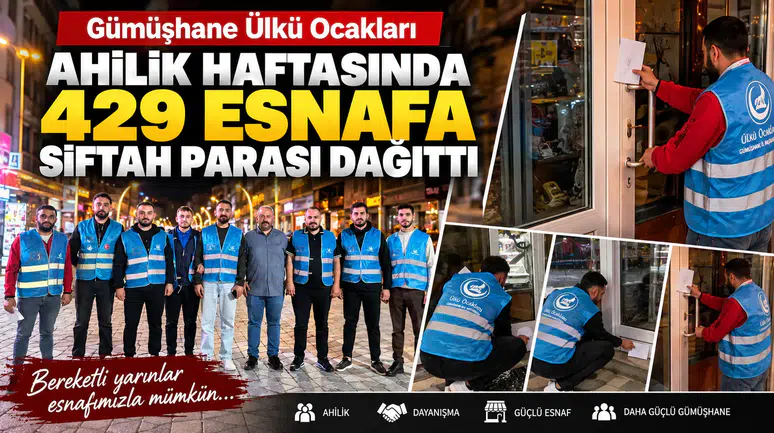 Gümüşhane Esnafına Ahilik Haftasında Ülkü Ocaklarından Anlamlı Siftah Sürprizi