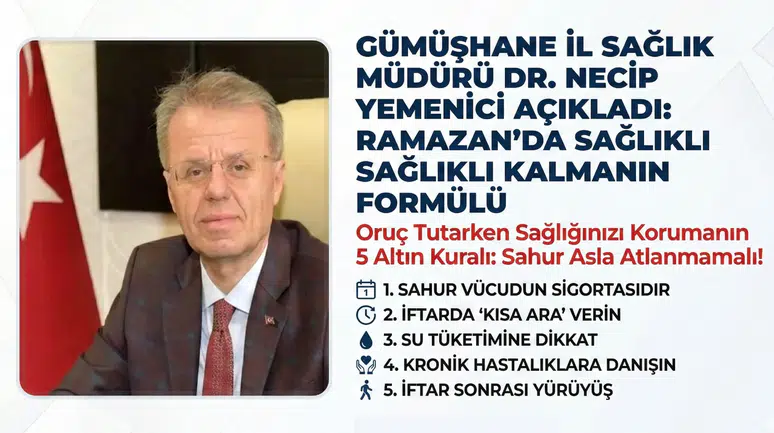 Dr. Necip Yemenici açıkladı: Oruç tutarken sağlığınızı nasıl korursunuz?