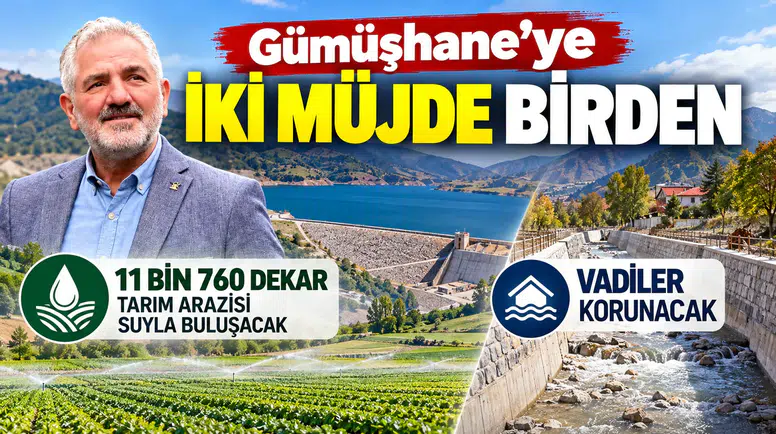 Gümüşhane'ye İki Müjde Birden: 11 Bin 760 Dekar Arazi Suyla Buluşacak, Vadiler Korunacak