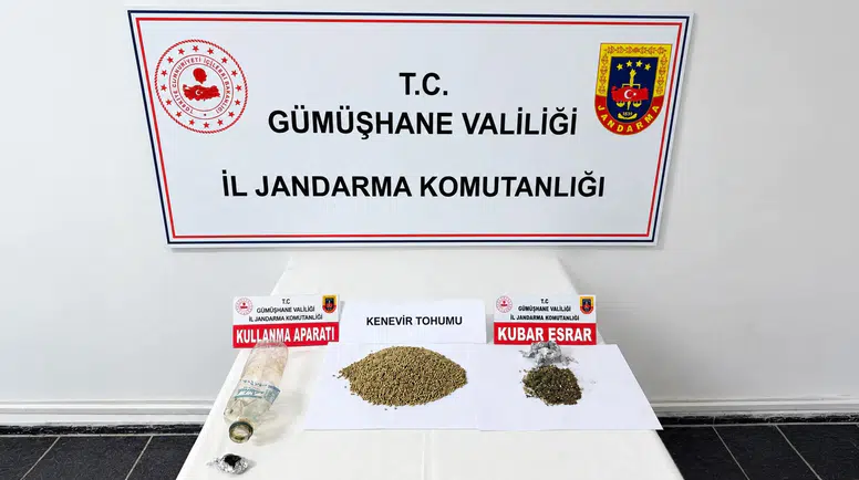 Gümüşhane'de Jandarma Ekiplerinden Kaçakçılık ve Uyuşturucu Operasyonu