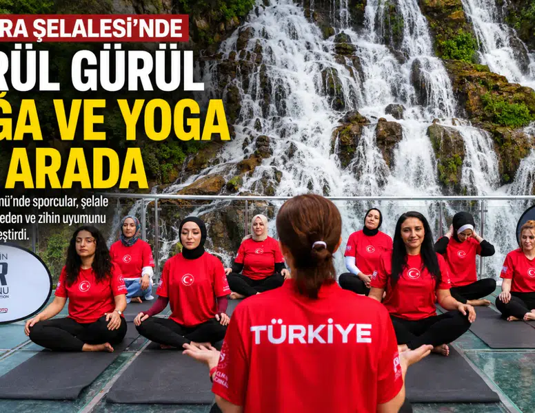 Tomara Şelalesi'nde Gürül Gürül Akan Suyun Yanında Yoga Yaptılar