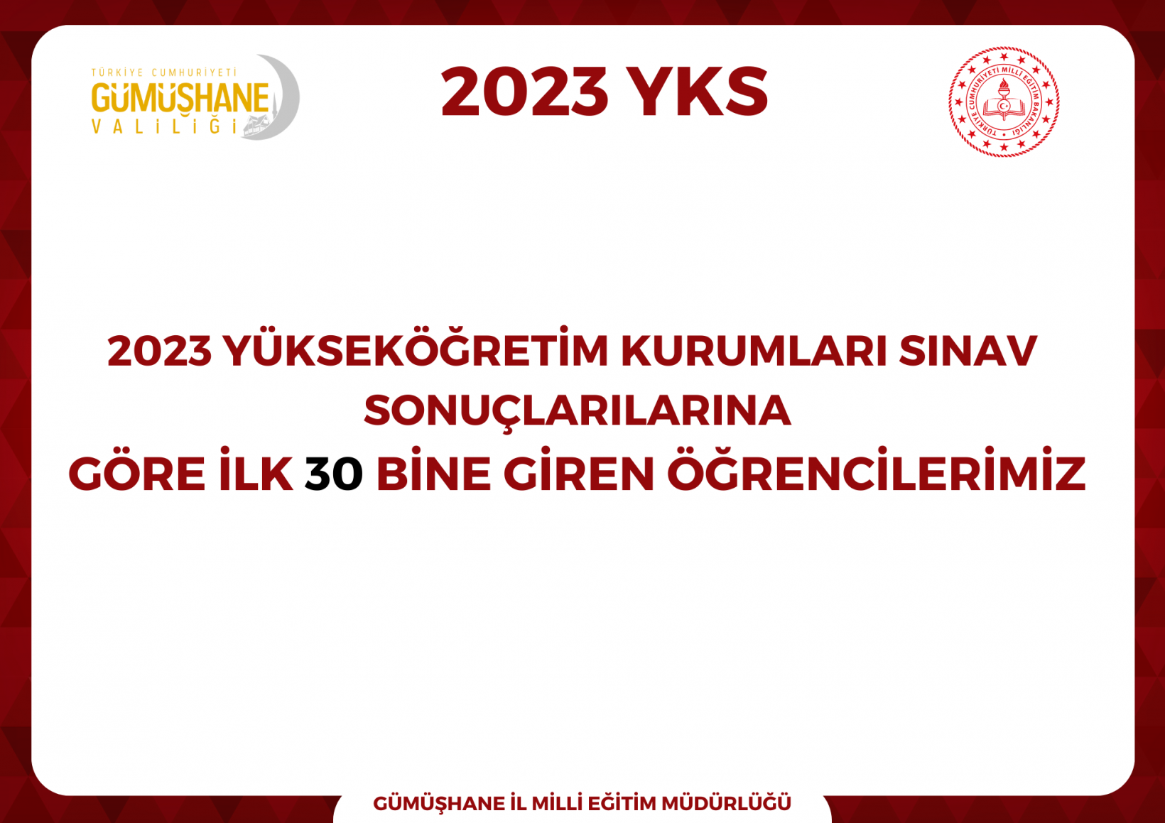 İşte Gümüşhane'nin YKS 2023 karnesi 1