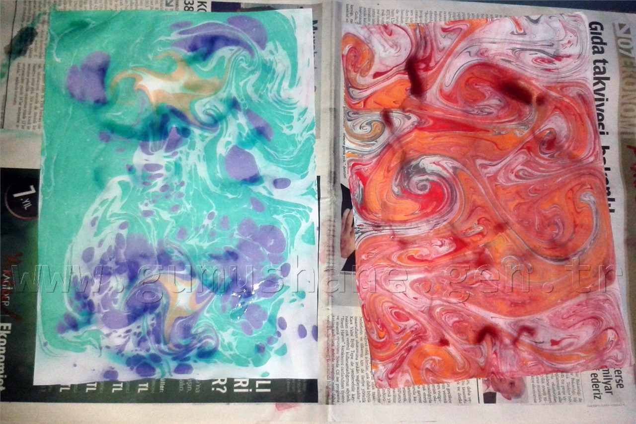 Çocuklar yerli malı haftasında EBRU yaptı 10