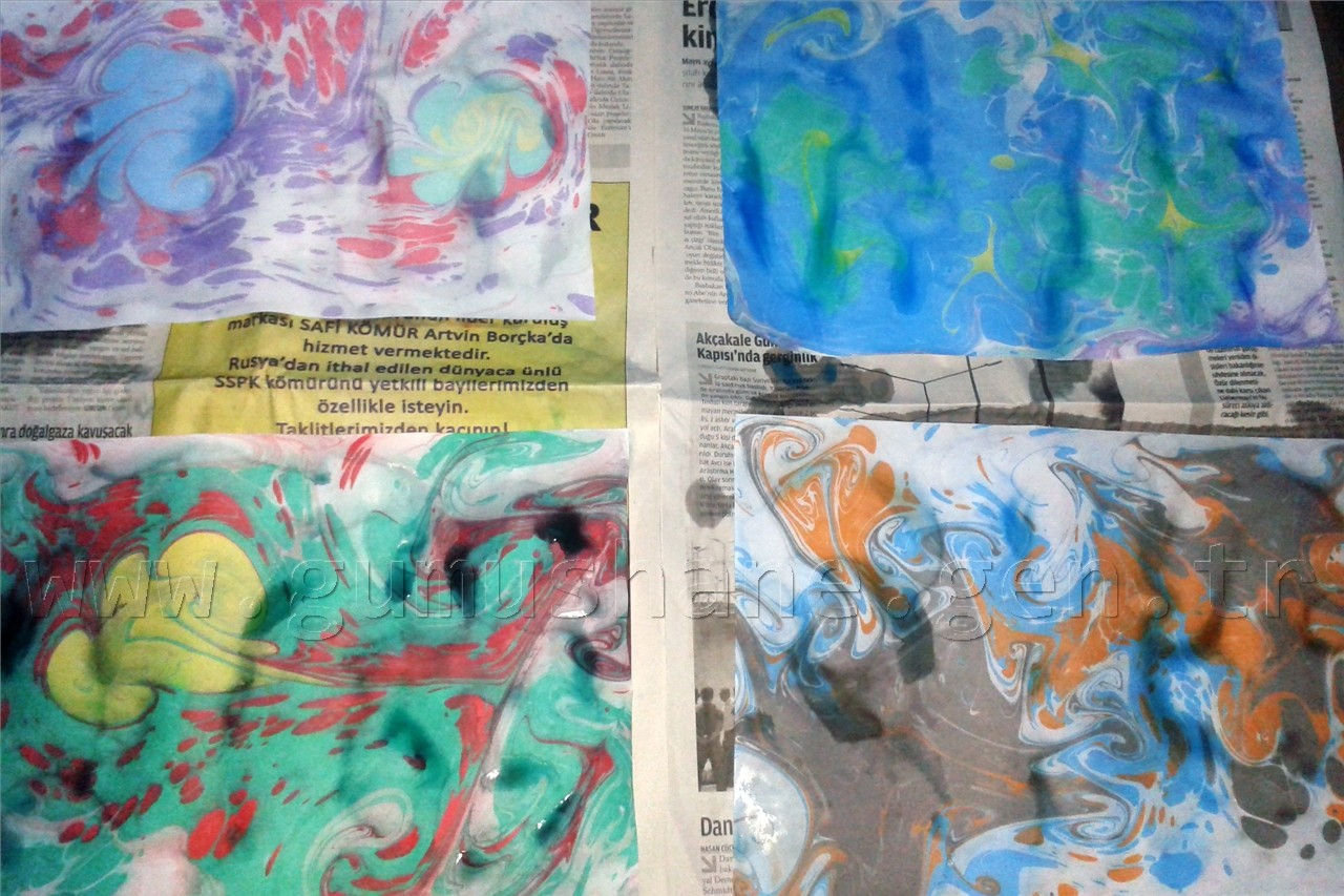 Çocuklar yerli malı haftasında EBRU yaptı 11