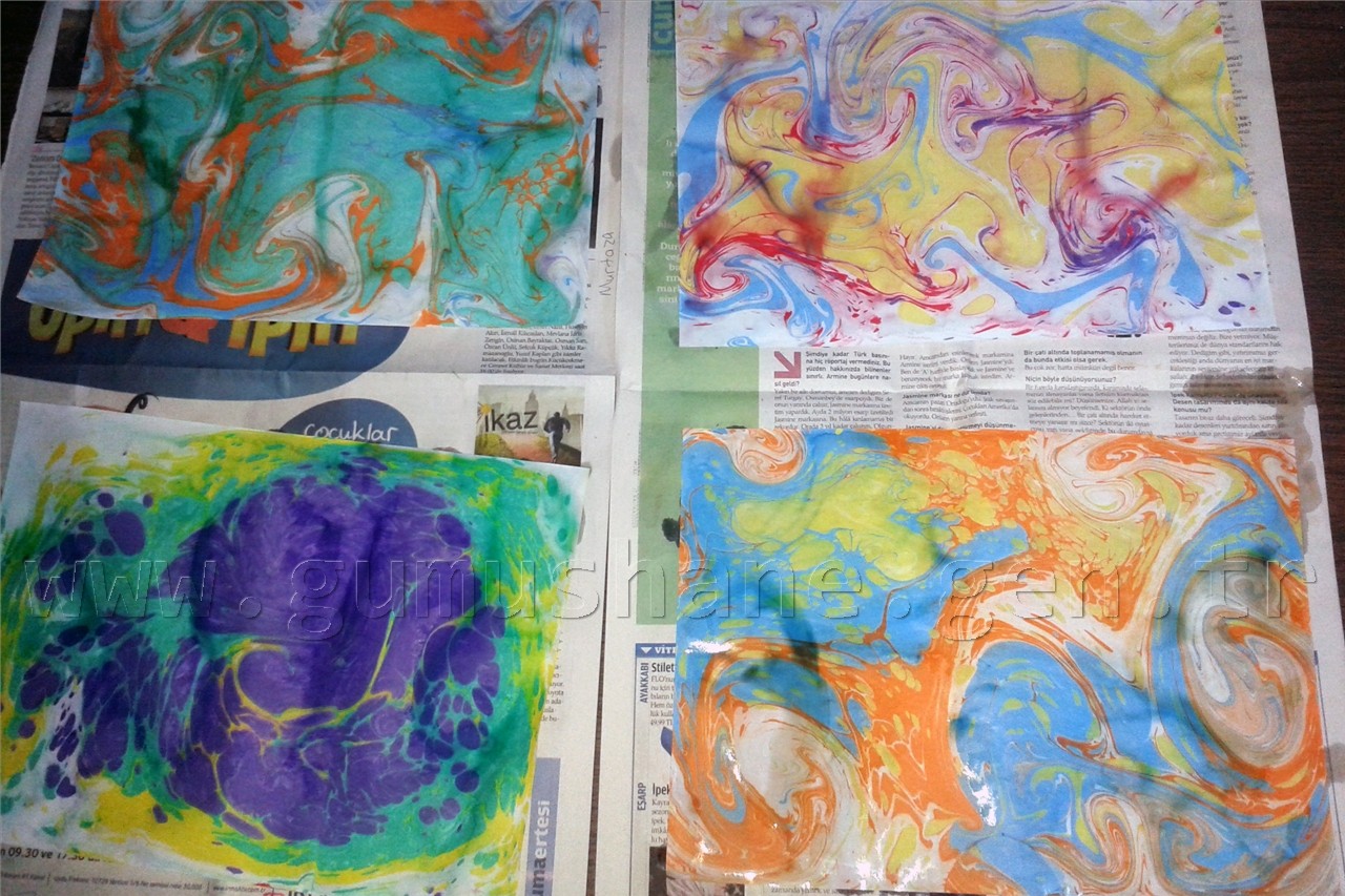 Çocuklar yerli malı haftasında EBRU yaptı 12