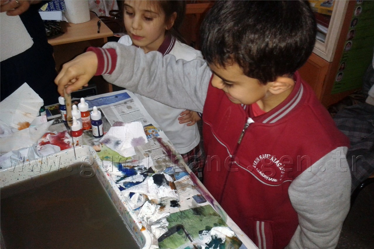 Çocuklar yerli malı haftasında EBRU yaptı 15