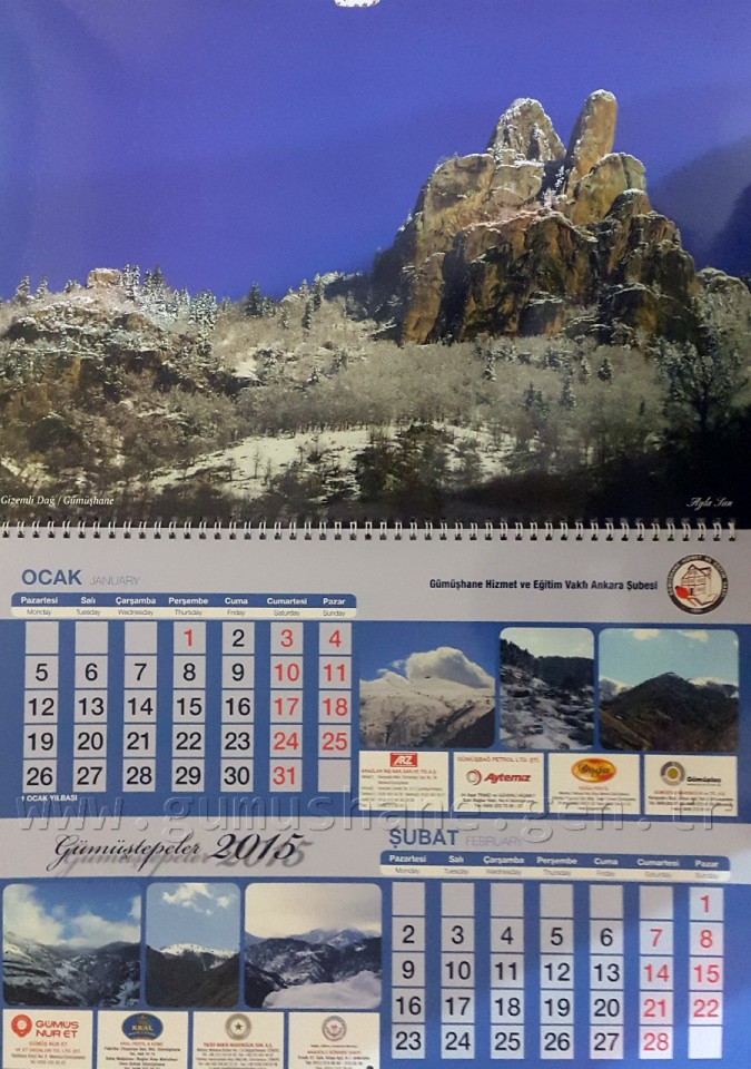 Gümüşhane sevdasını takvimlere işliyor 2