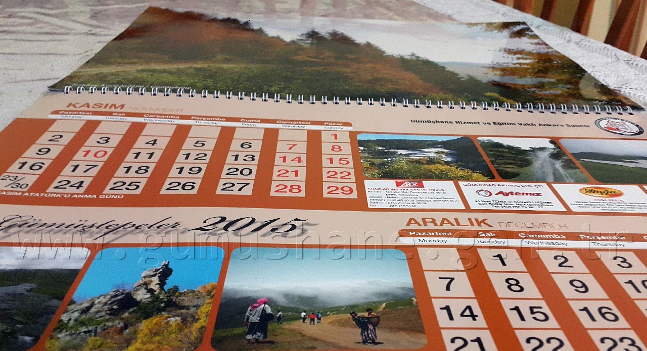 Gümüşhane sevdasını takvimlere işliyor 3