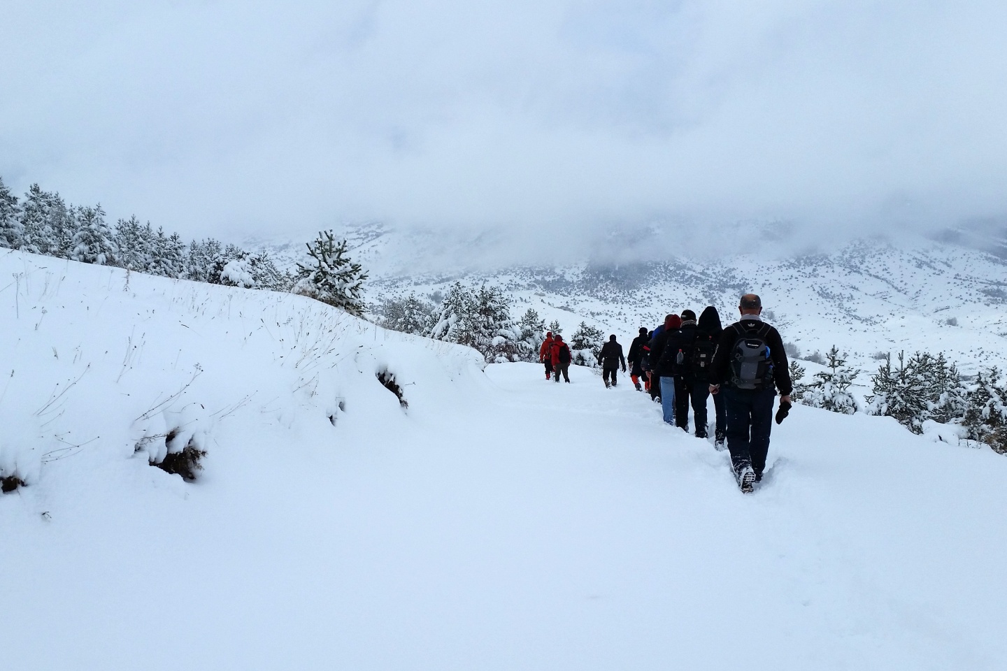 Gümüşhaneli dağcılar kar altında yürüdü 2