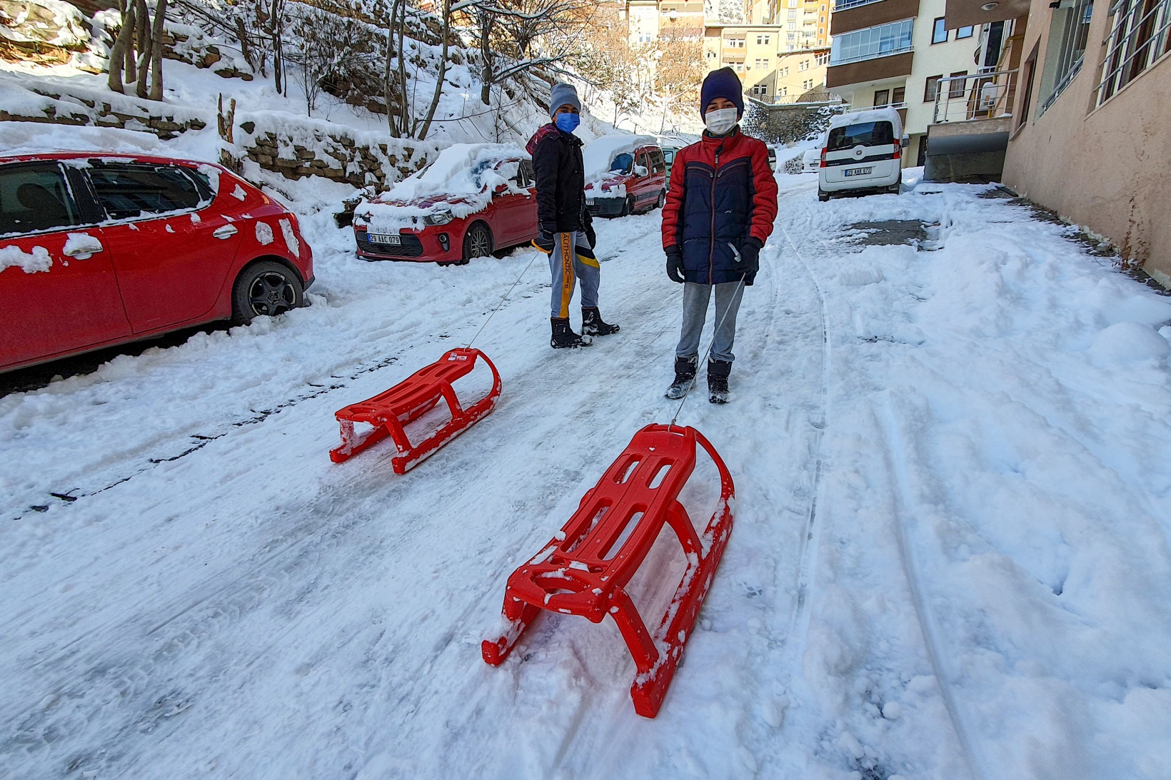 Kar yağışına en çok onlar sevindi 5