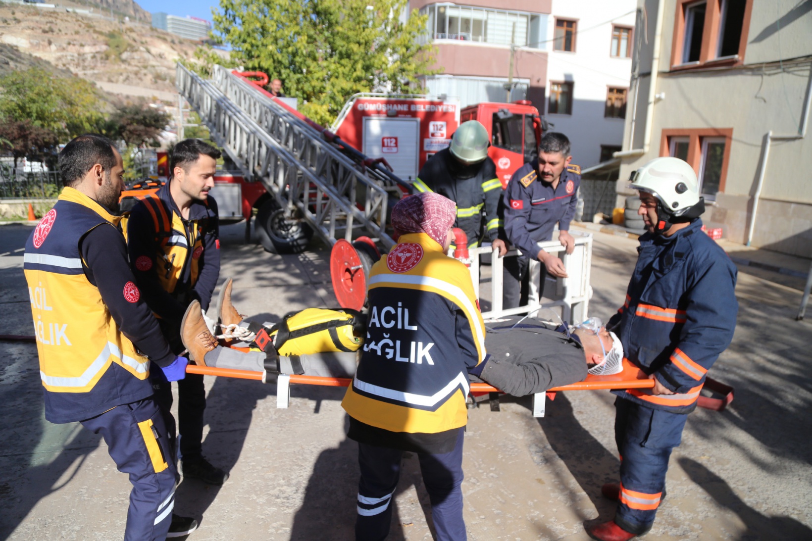 112 Başhekimliğinde yangın tatbikatı 9