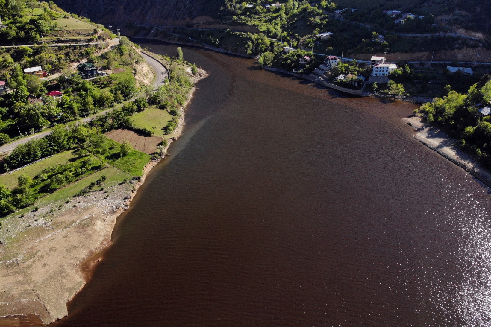 Torul Baraj Gölünde alg patlaması suyun rengini değiştirdi 2