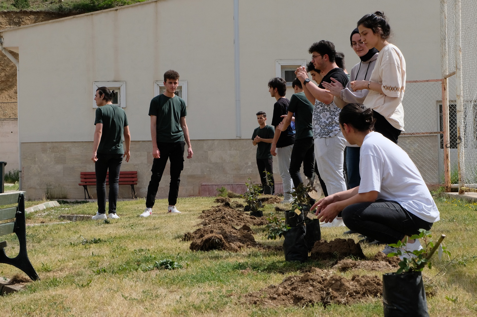Fen Lisesine 75 gül fidanı dikildi 1