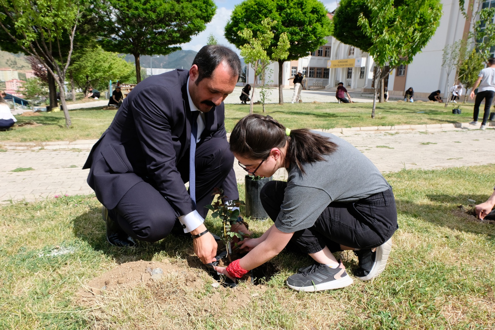 Fen Lisesine 75 gül fidanı dikildi 13