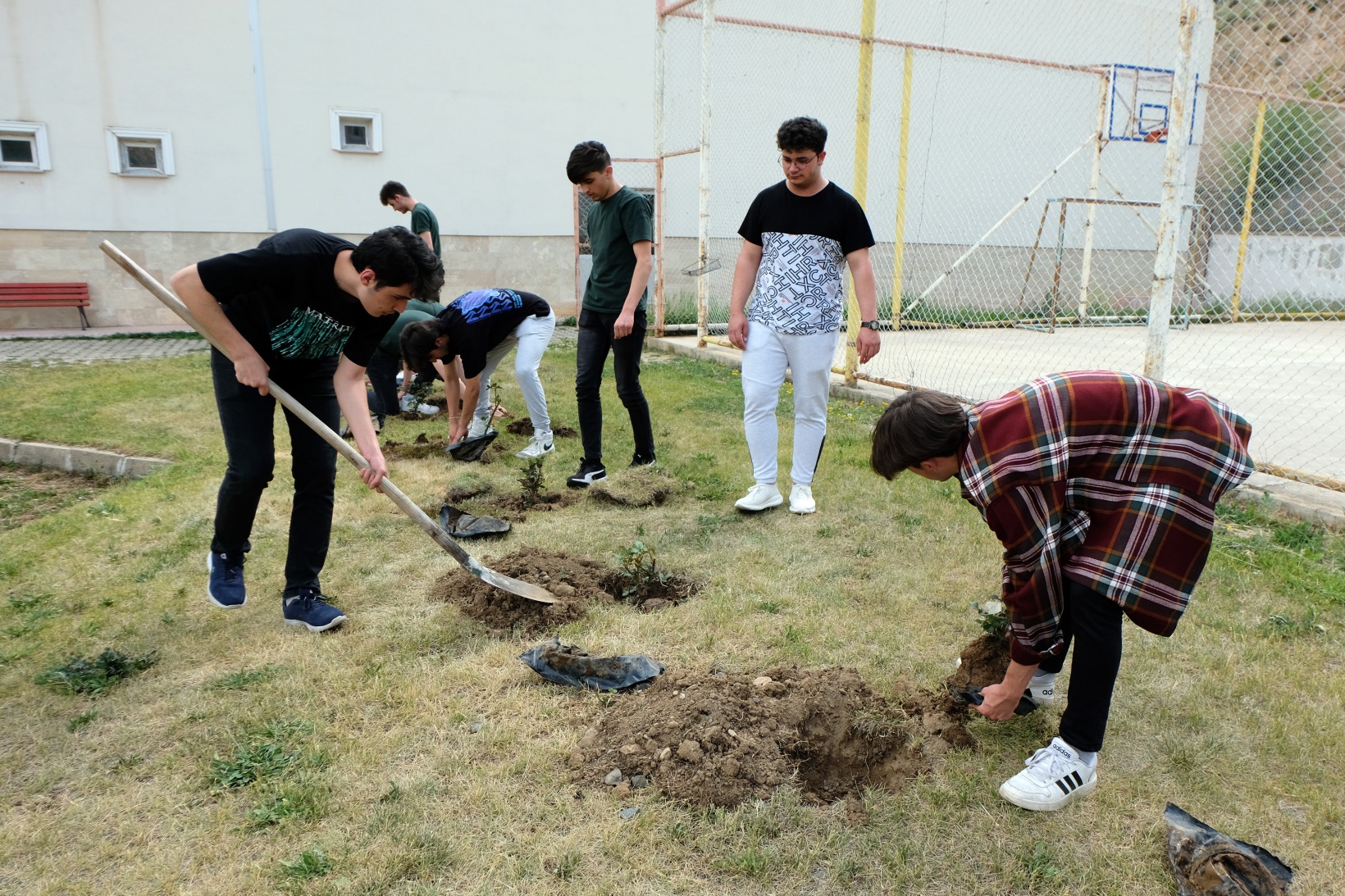 Fen Lisesine 75 gül fidanı dikildi 14