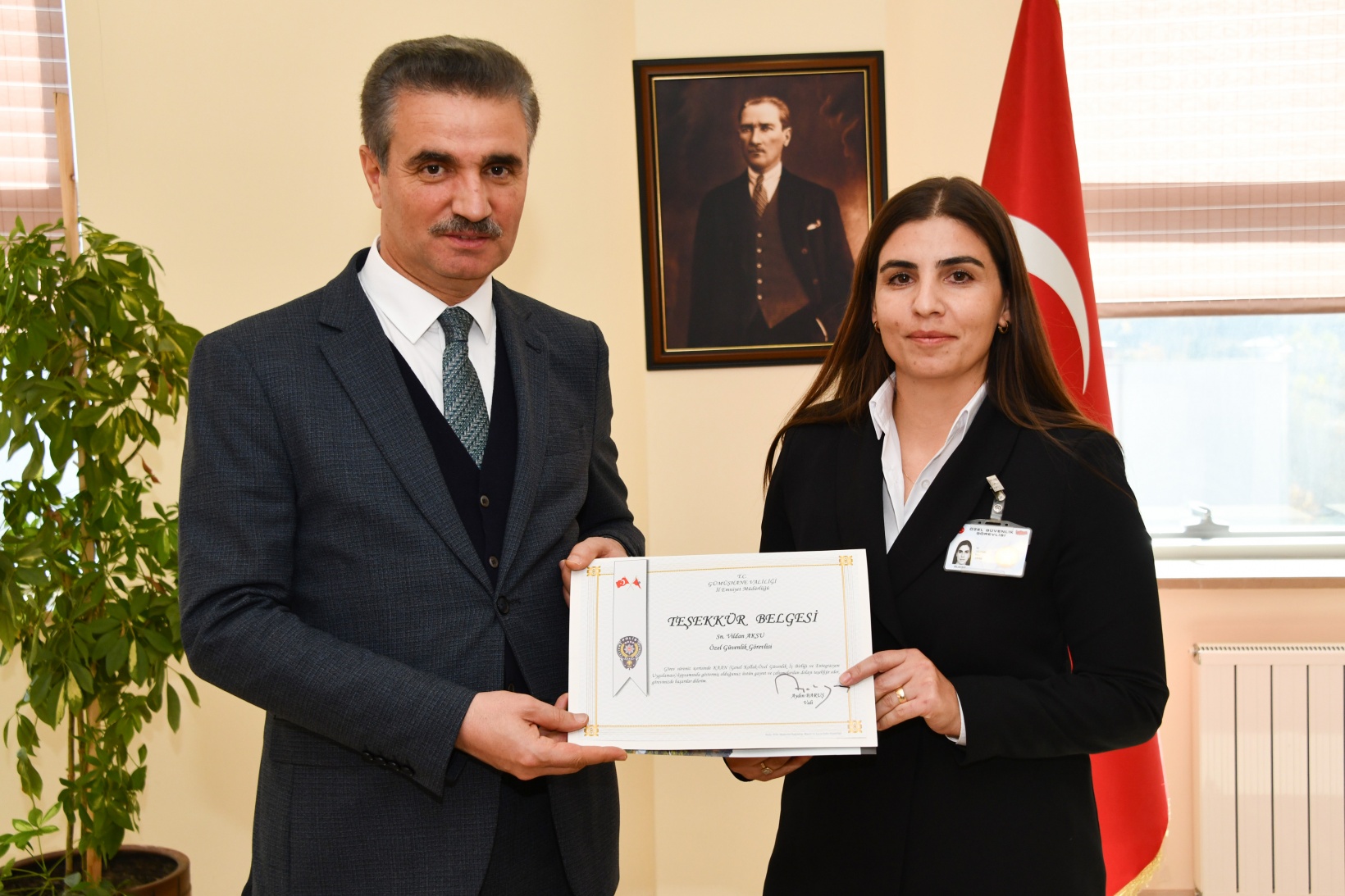 Gümüşhane’de Özel Güvenlik Görevlilerine Teşekkür Belgesi verildi 5