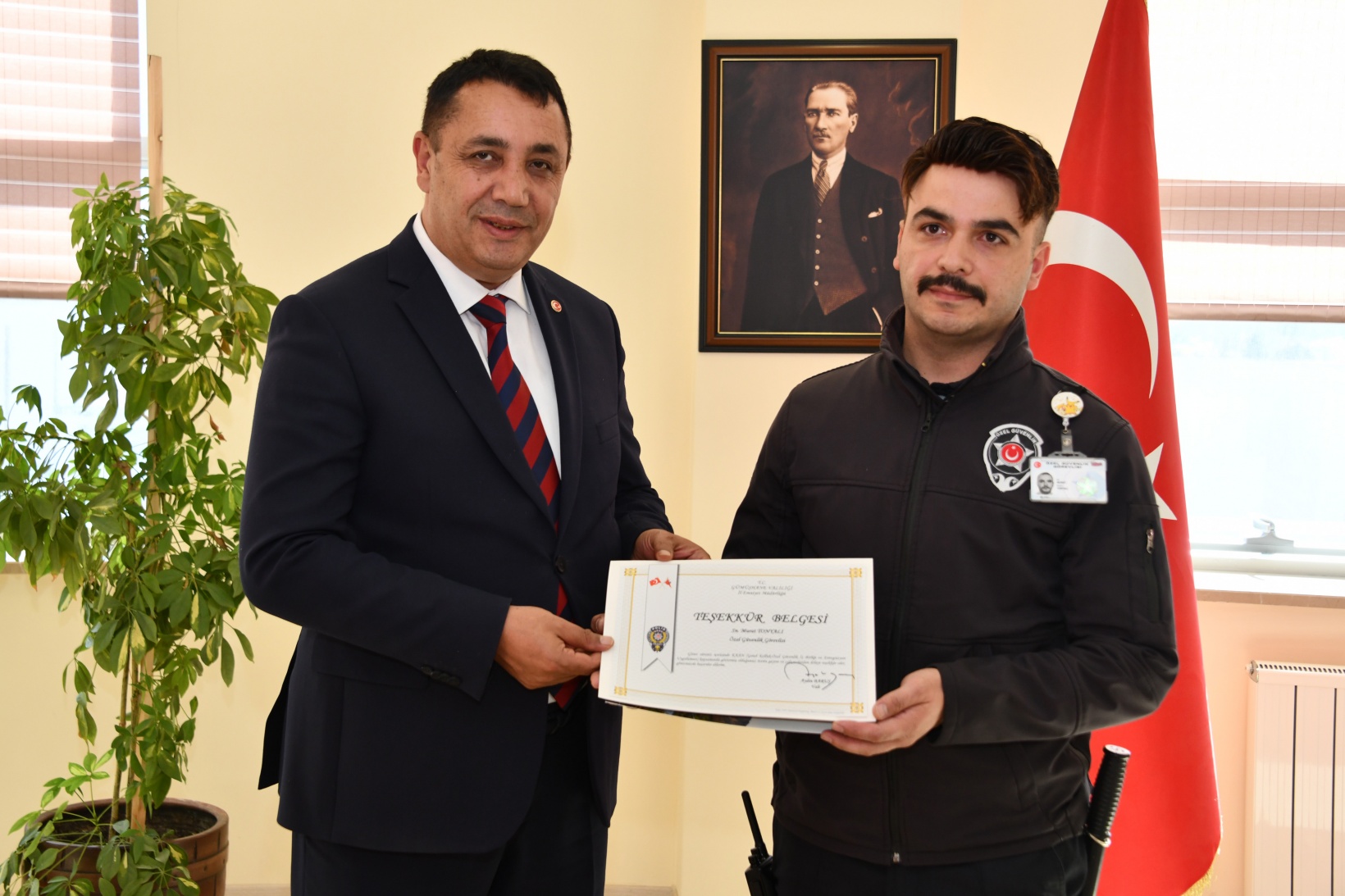 Gümüşhane’de Özel Güvenlik Görevlilerine Teşekkür Belgesi verildi 3