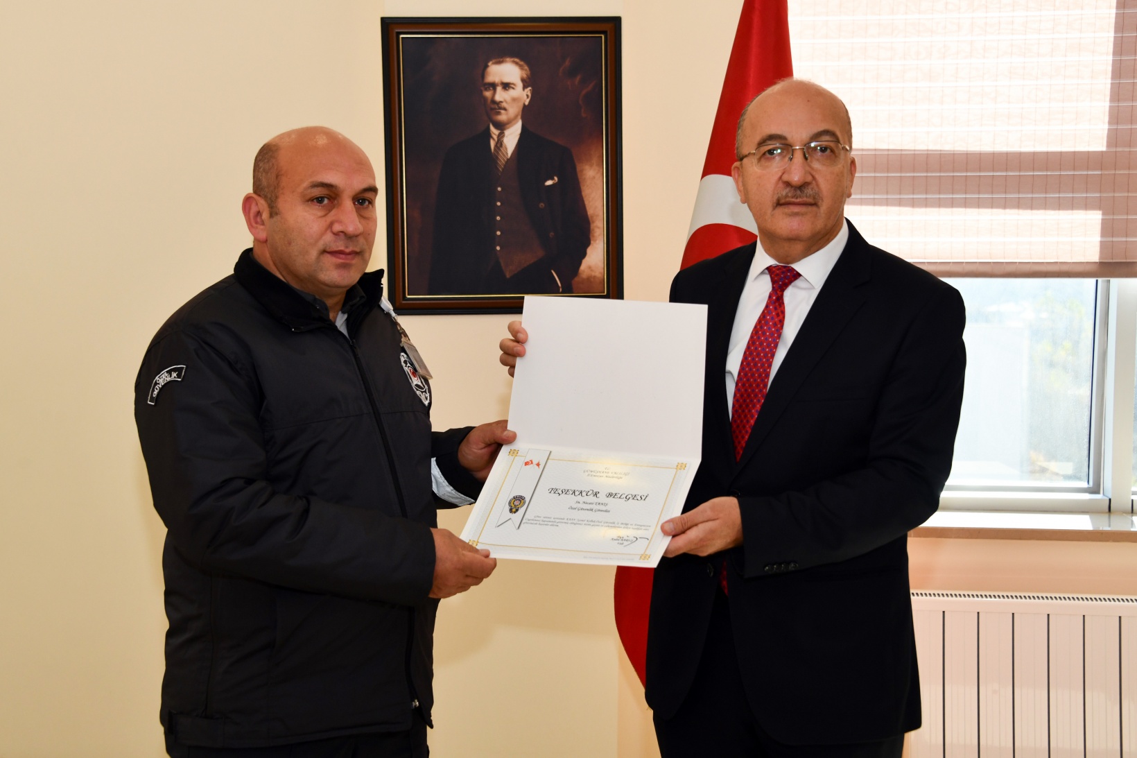 Gümüşhane’de Özel Güvenlik Görevlilerine Teşekkür Belgesi verildi 1