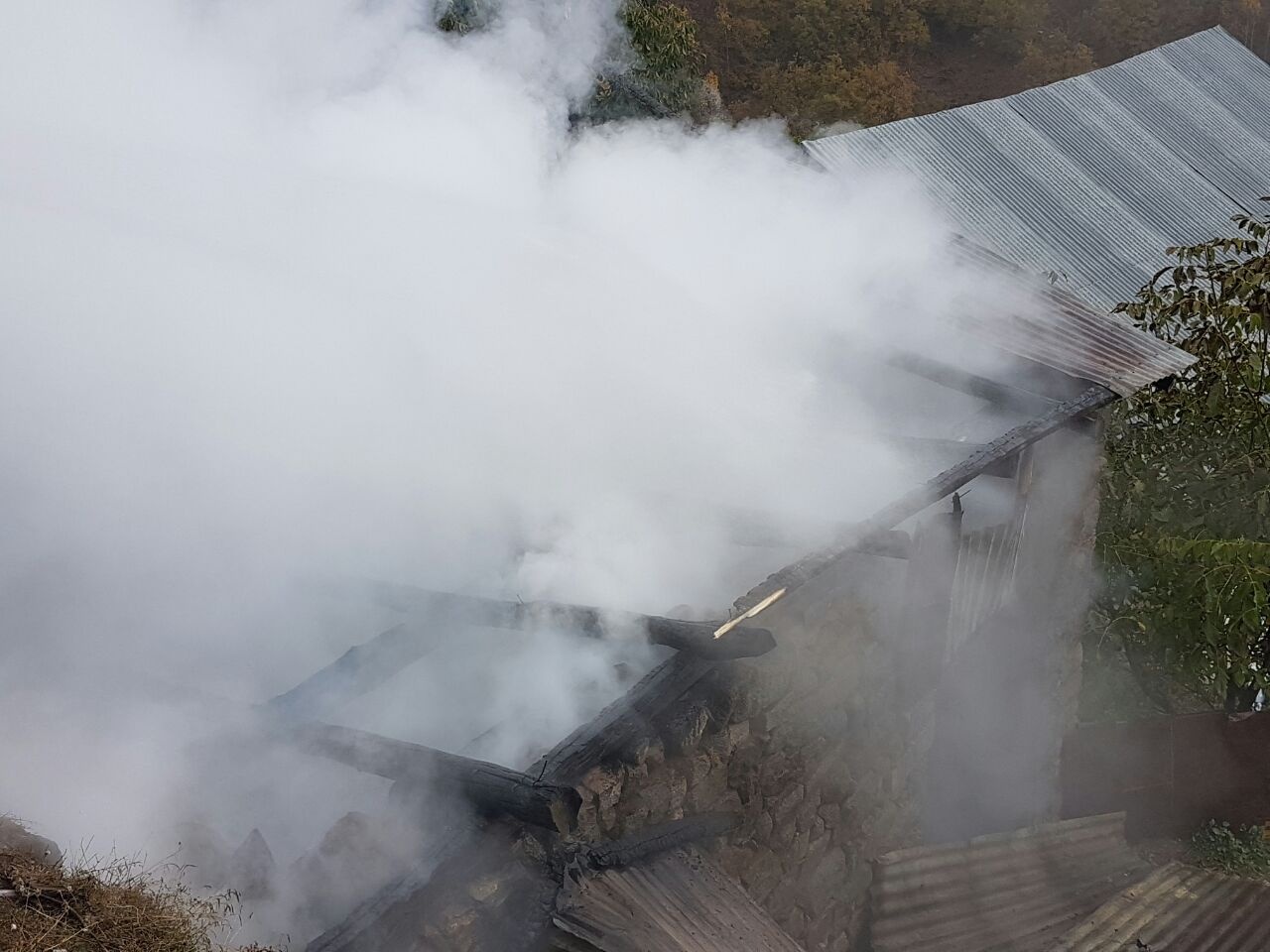 Cebeli köyünde yangın 2