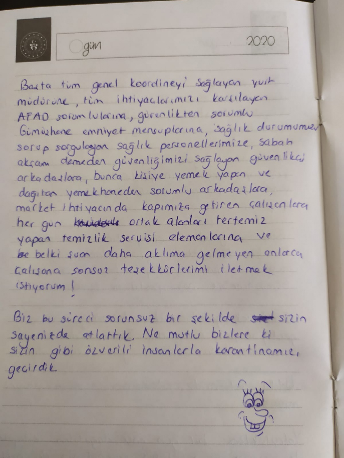 Karantinadaki vatandaşlardan duygu dolu mesajlar 1