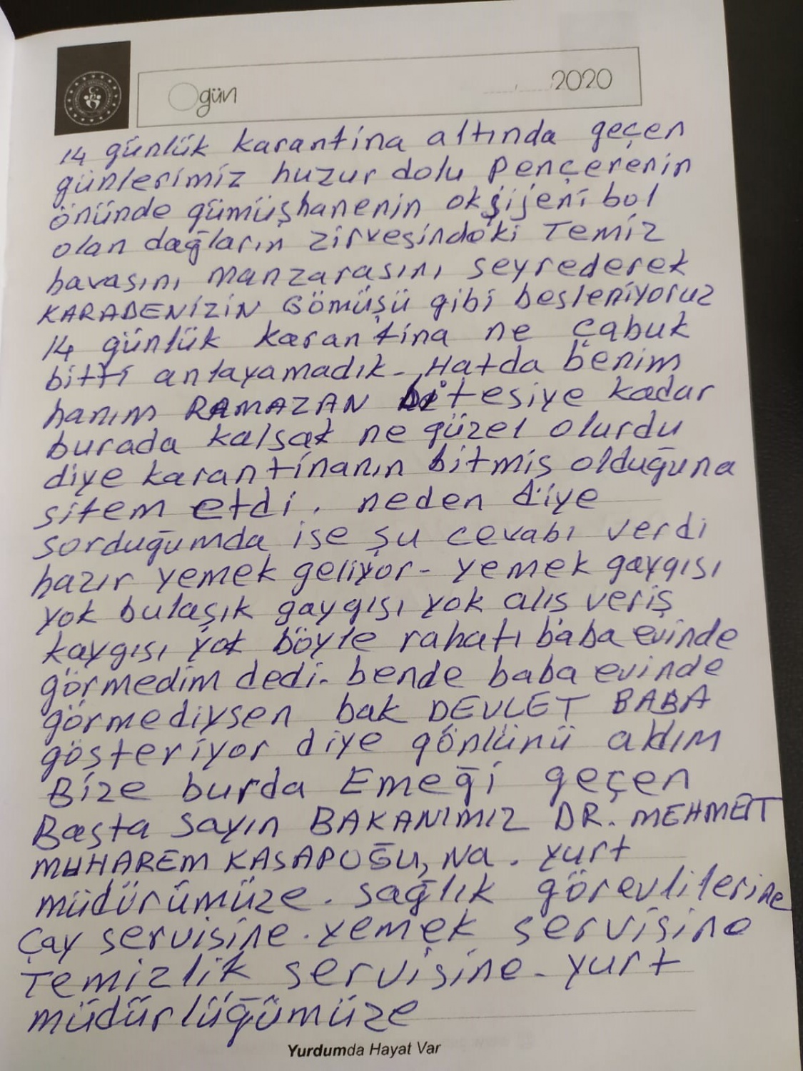 Karantinadaki vatandaşlardan duygu dolu mesajlar 11