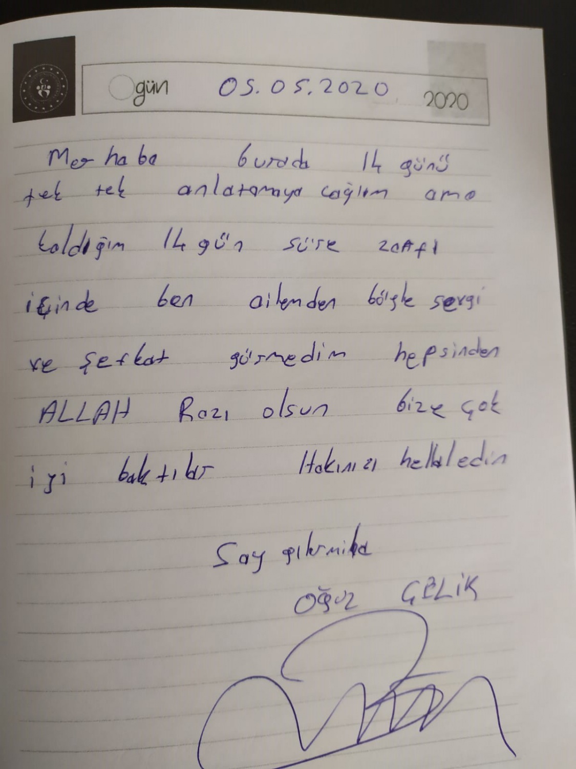 Karantinadaki vatandaşlardan duygu dolu mesajlar 4