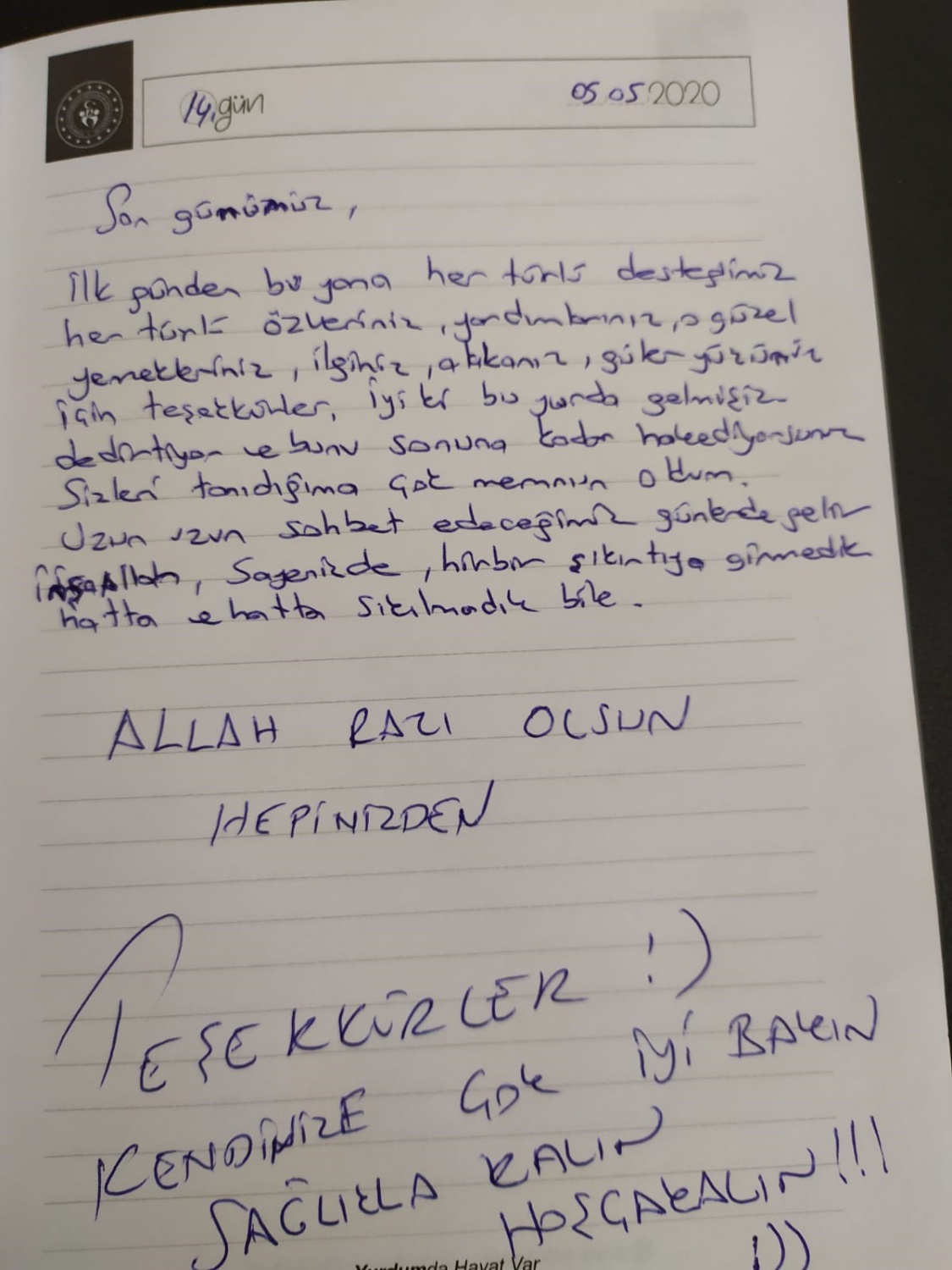 Karantinadaki vatandaşlardan duygu dolu mesajlar 6