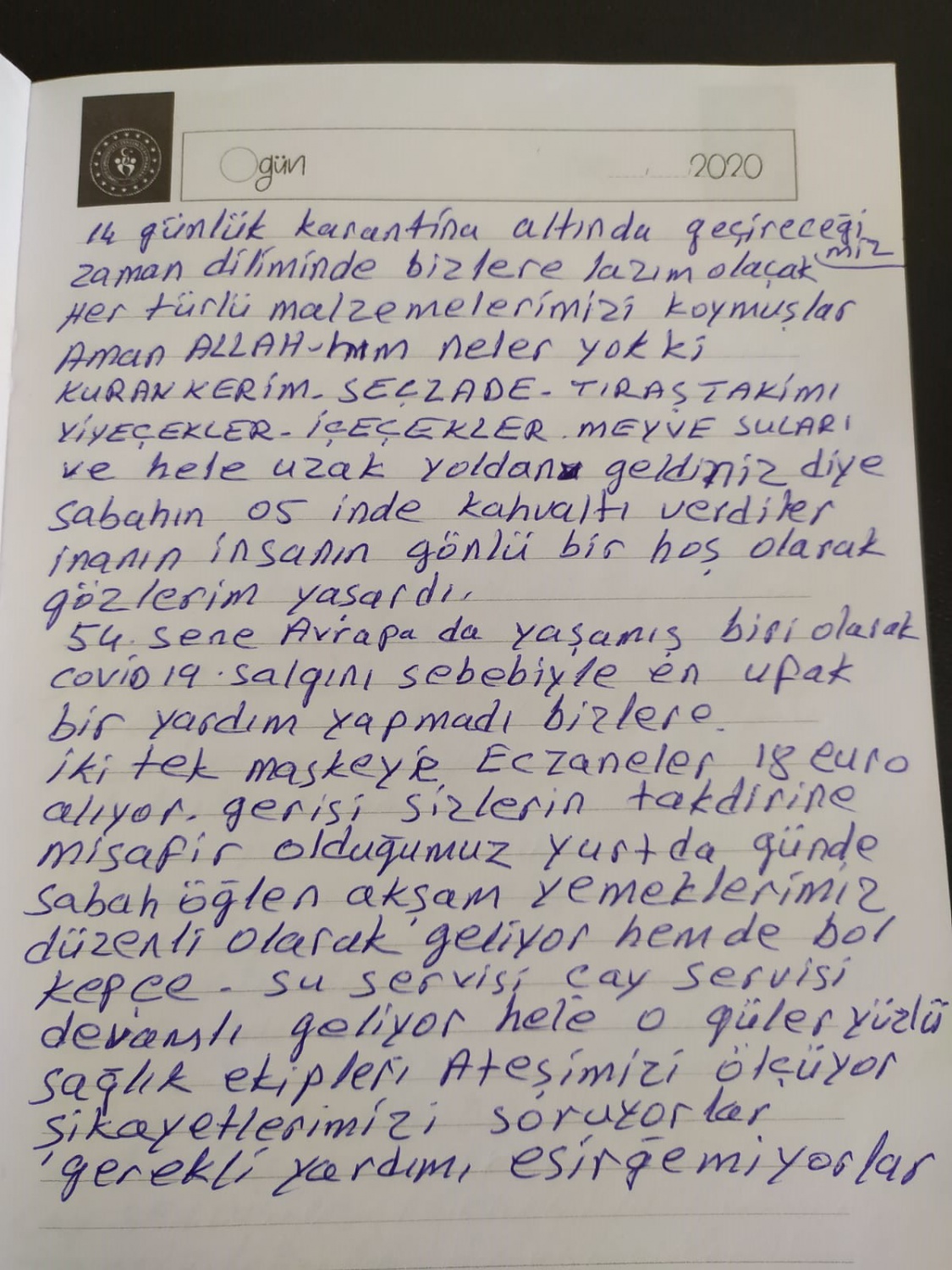 Karantinadaki vatandaşlardan duygu dolu mesajlar 8
