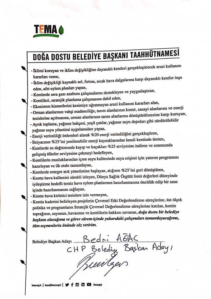 Tüm adaylar ‘Doğa Dostu Başkan Taahhütnamesini’ imzaladı 4