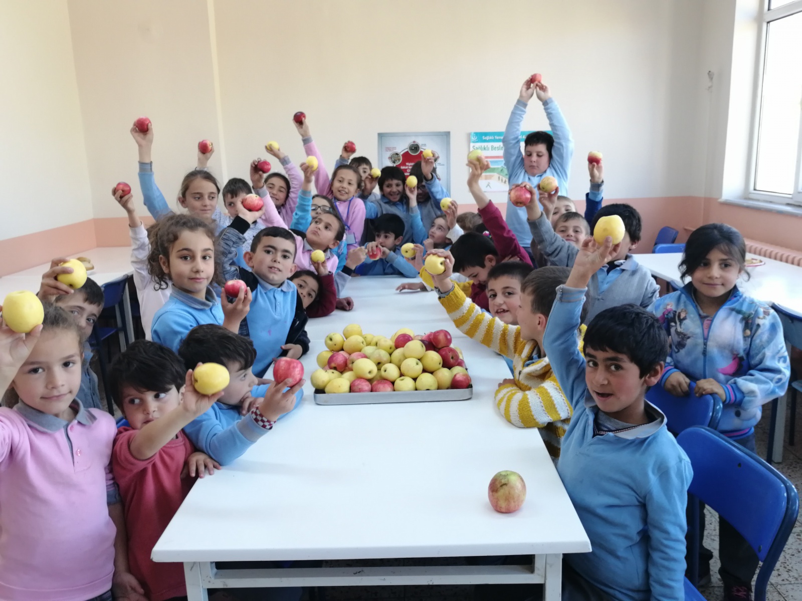 Bu okulda sağlık için günde bir elma yeniliyor 1