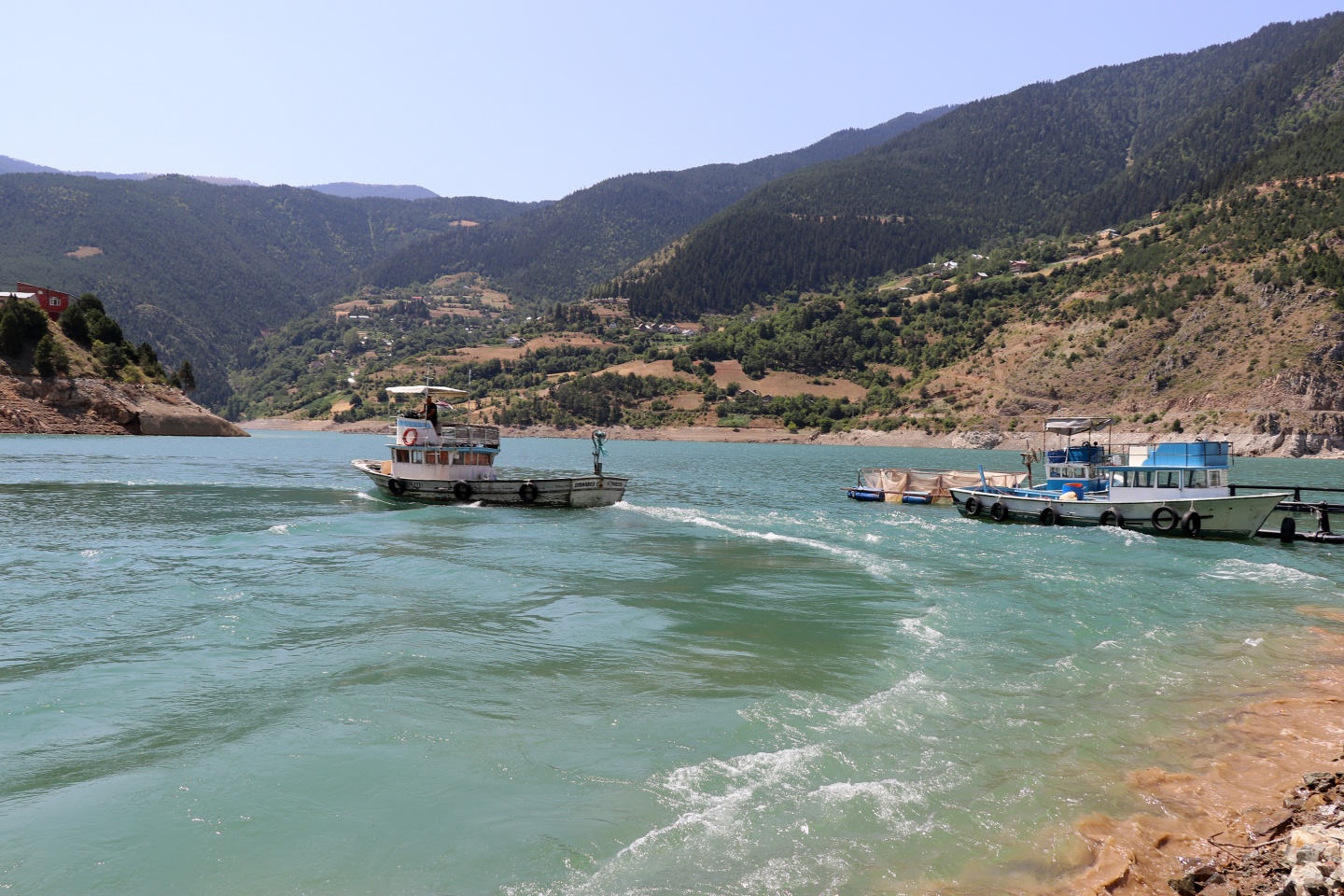 Torul barajında alabalık üretimi 34