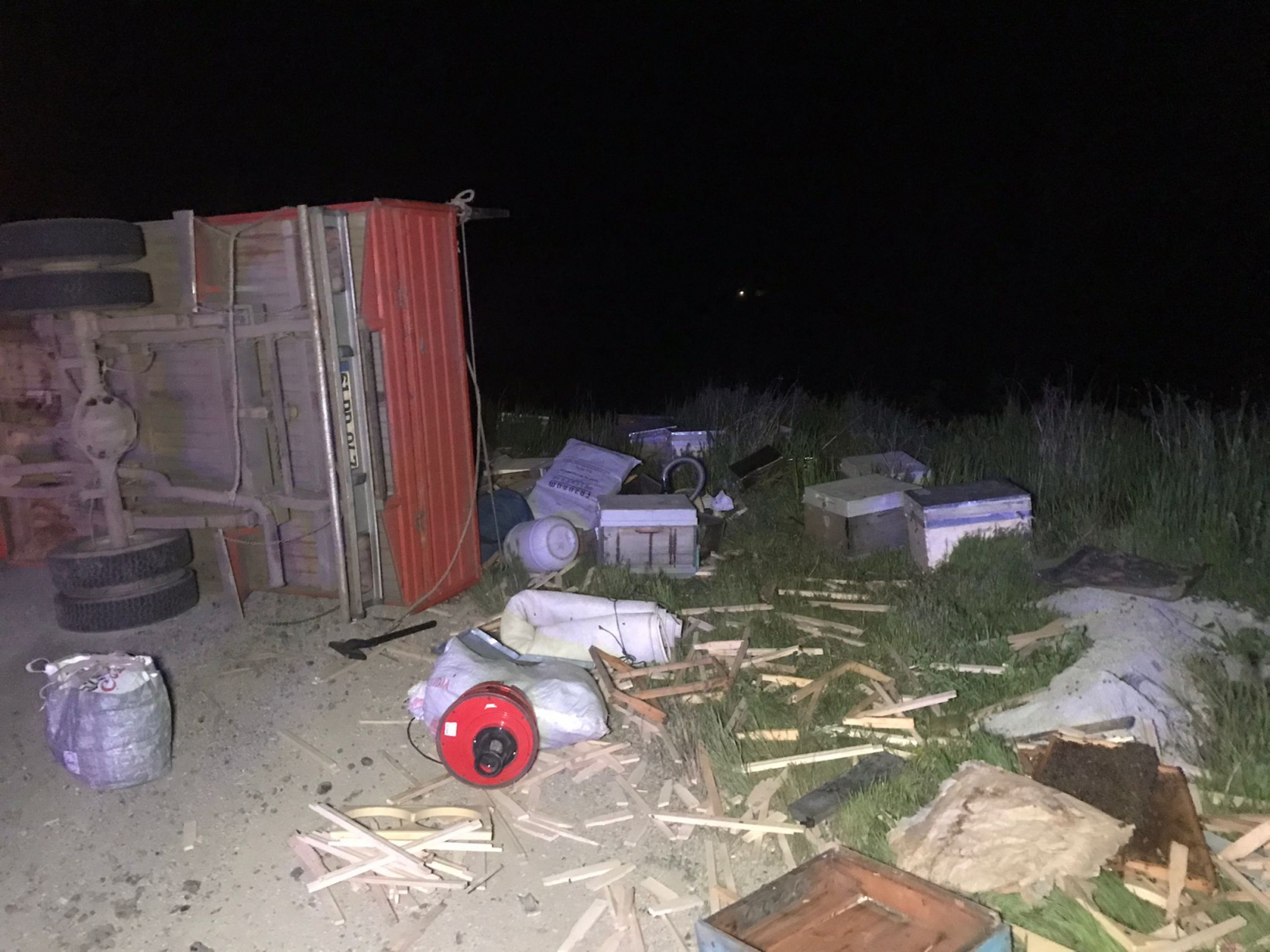 Arı yüklü pikap yan yattı, 60 arı telef oldu 2