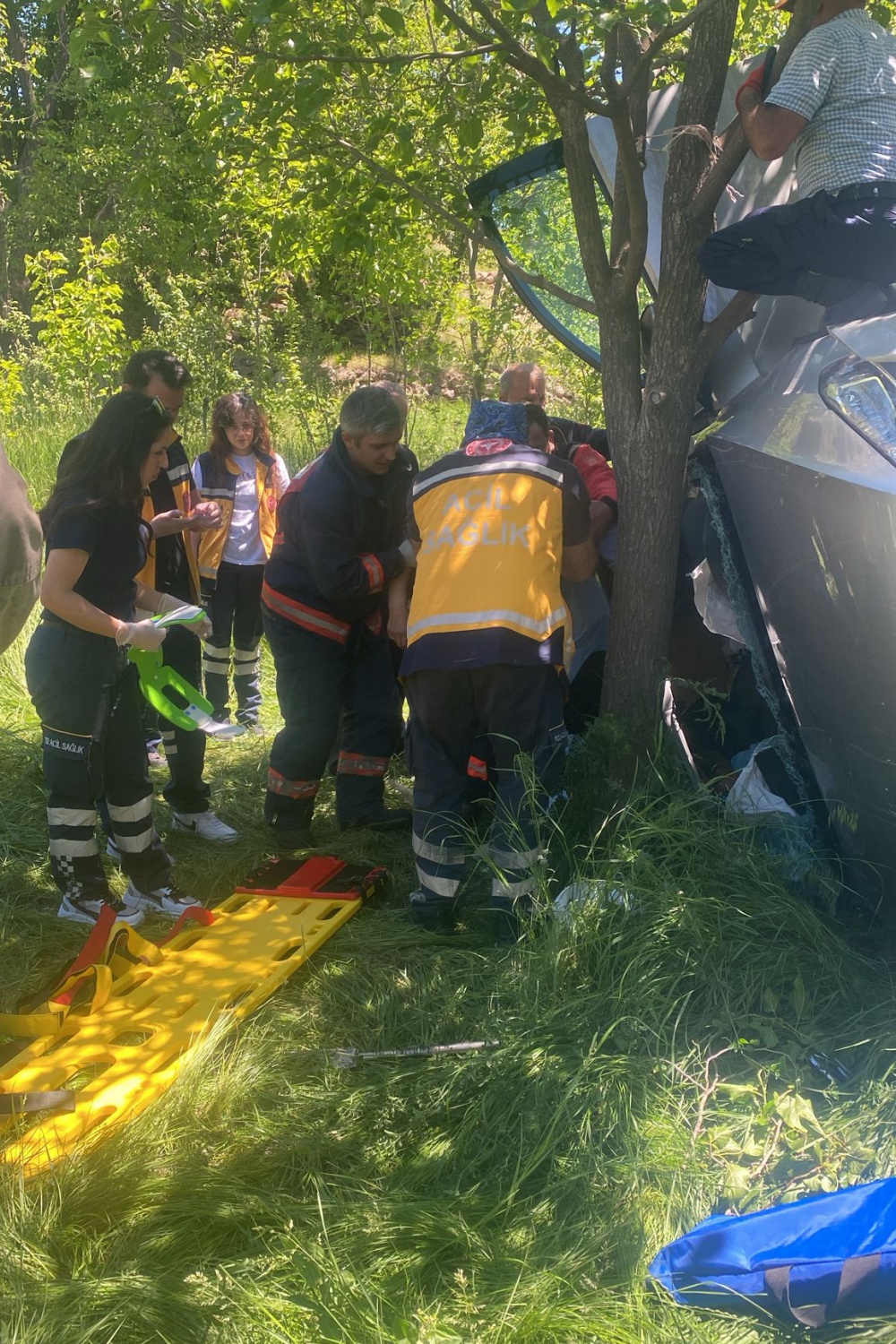 Gümüşhane’de yaşlı çift otomobille bahçeye yuvarlandı 4