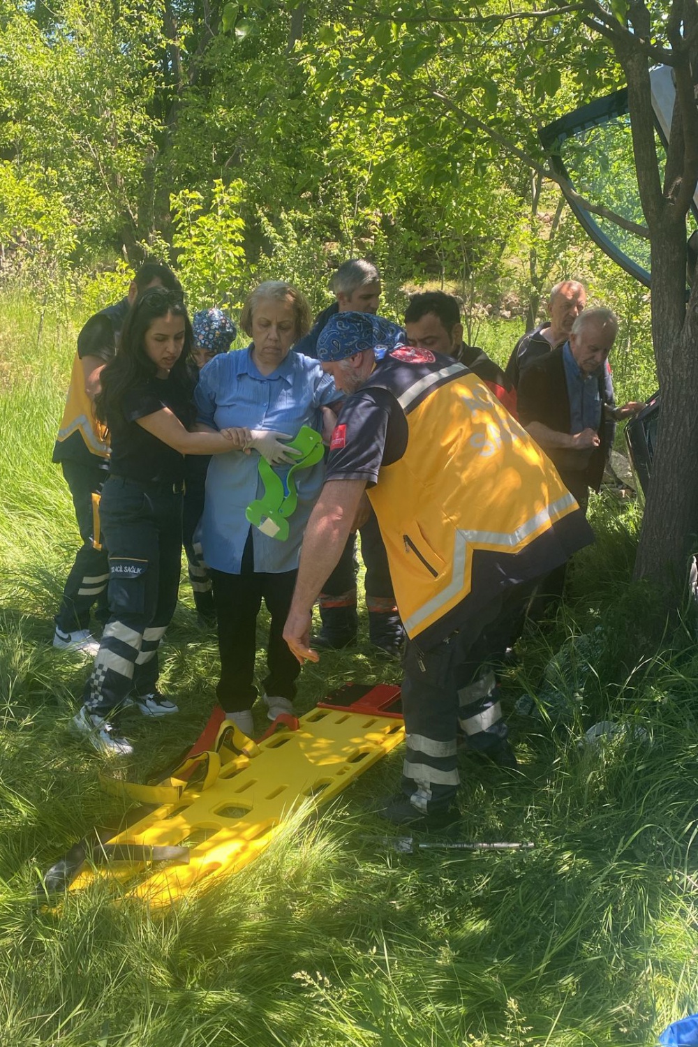 Gümüşhane’de yaşlı çift otomobille bahçeye yuvarlandı 8