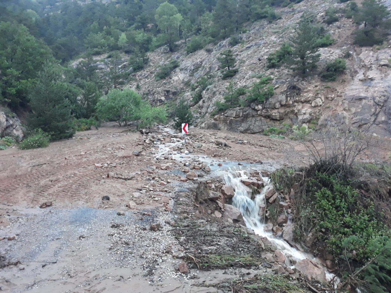 Gümüşhane’de lokal yağış sel getirdi 2