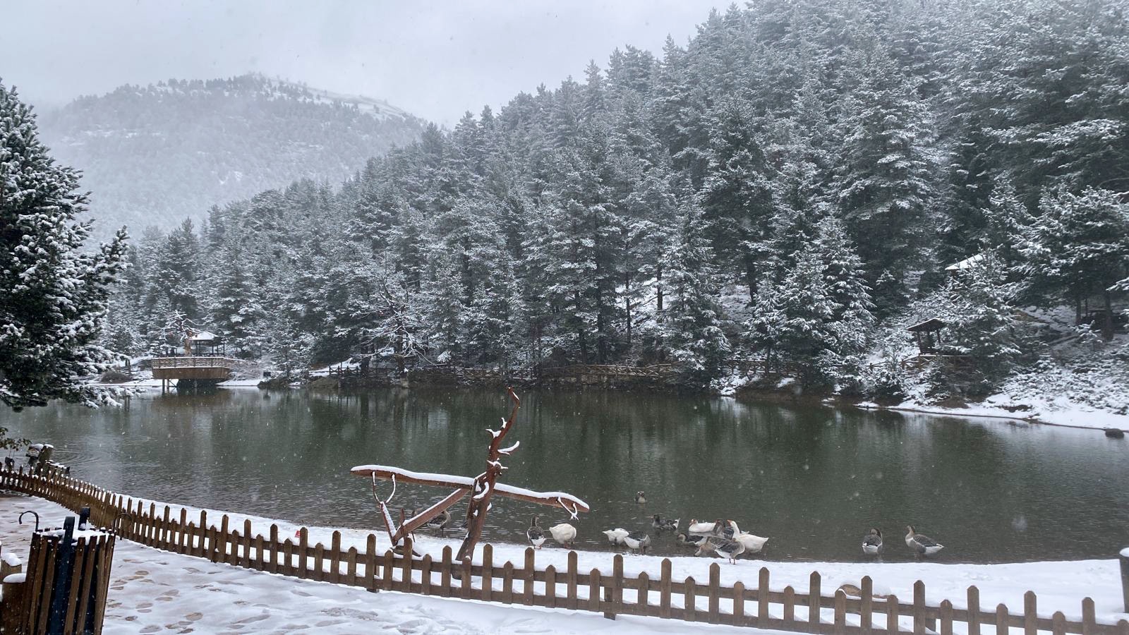 Limni gölü beyaza büründü 5