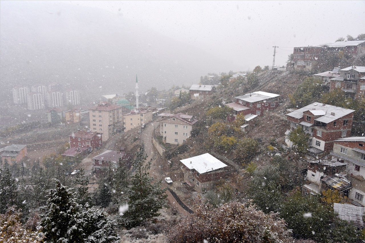 Gümüşhane'ye yılın ilk karı yağdı 3