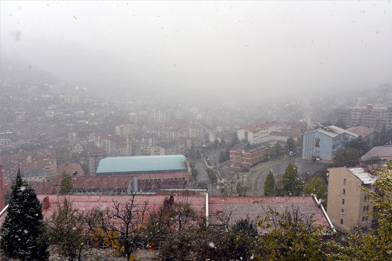 Gümüşhane'ye yılın ilk karı yağdı 4