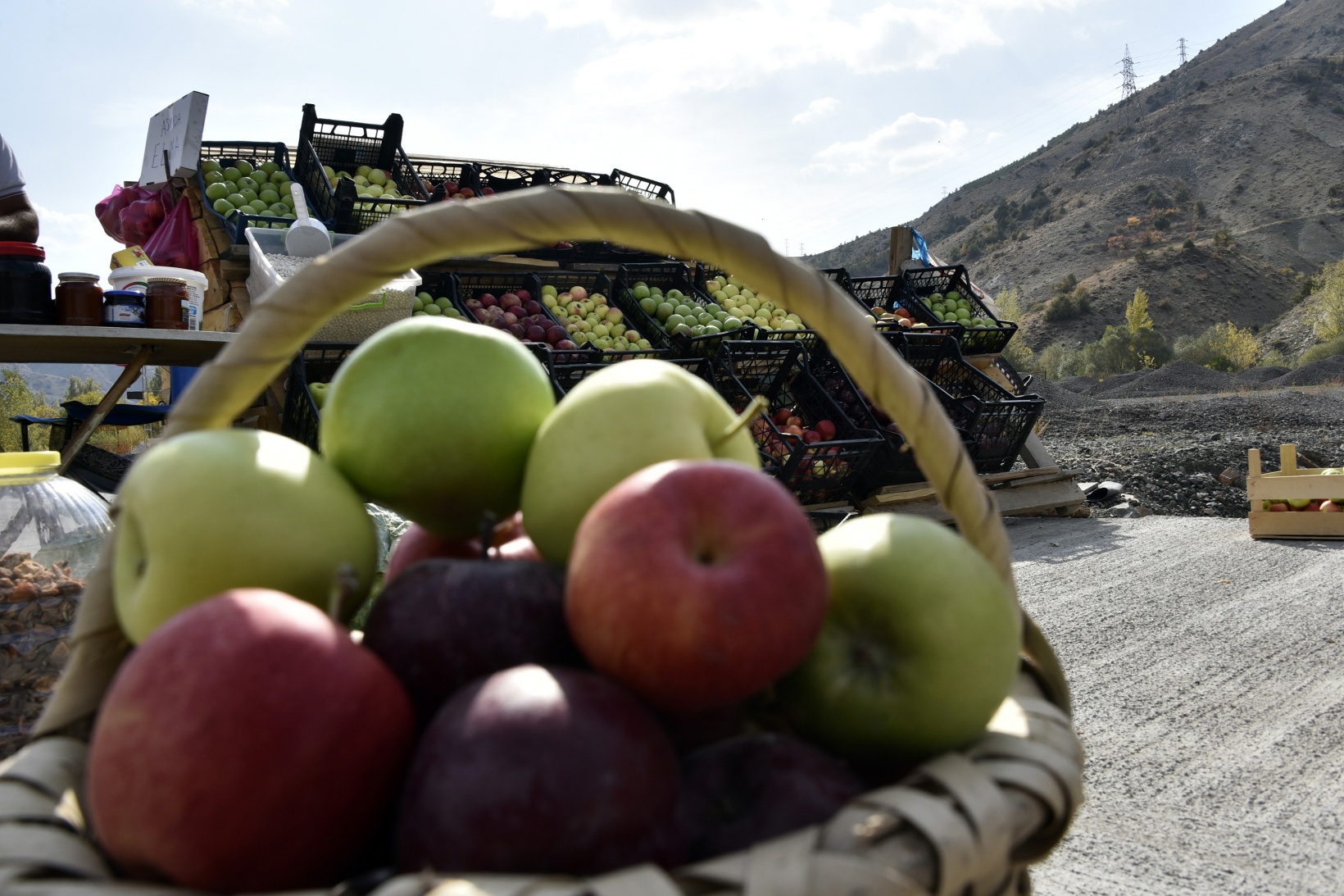 Karayolu kenarında ‘Askıda Elma’ 4