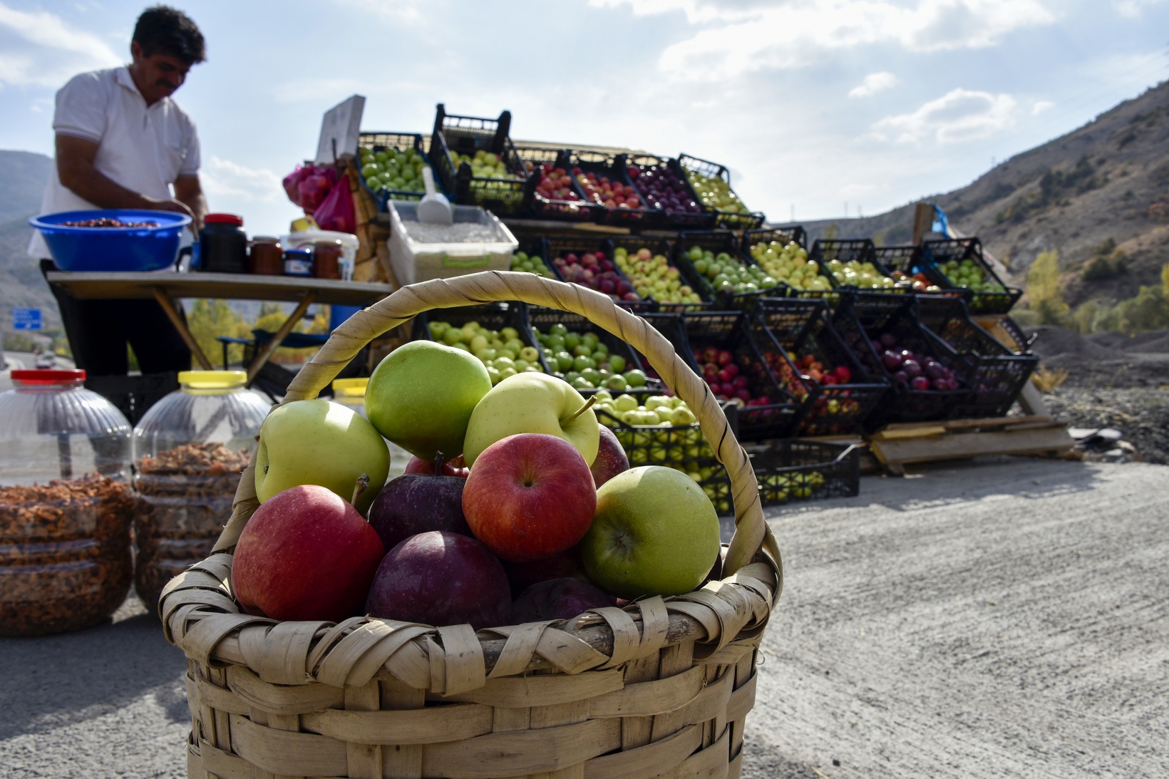 Karayolu kenarında ‘Askıda Elma’ 2