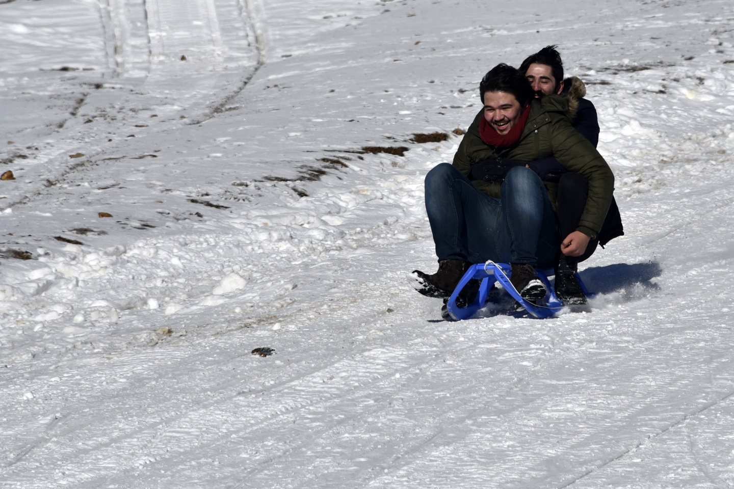 Zigana’da kızak keyfine Gümüşhane protokolü de ortak oldu 3