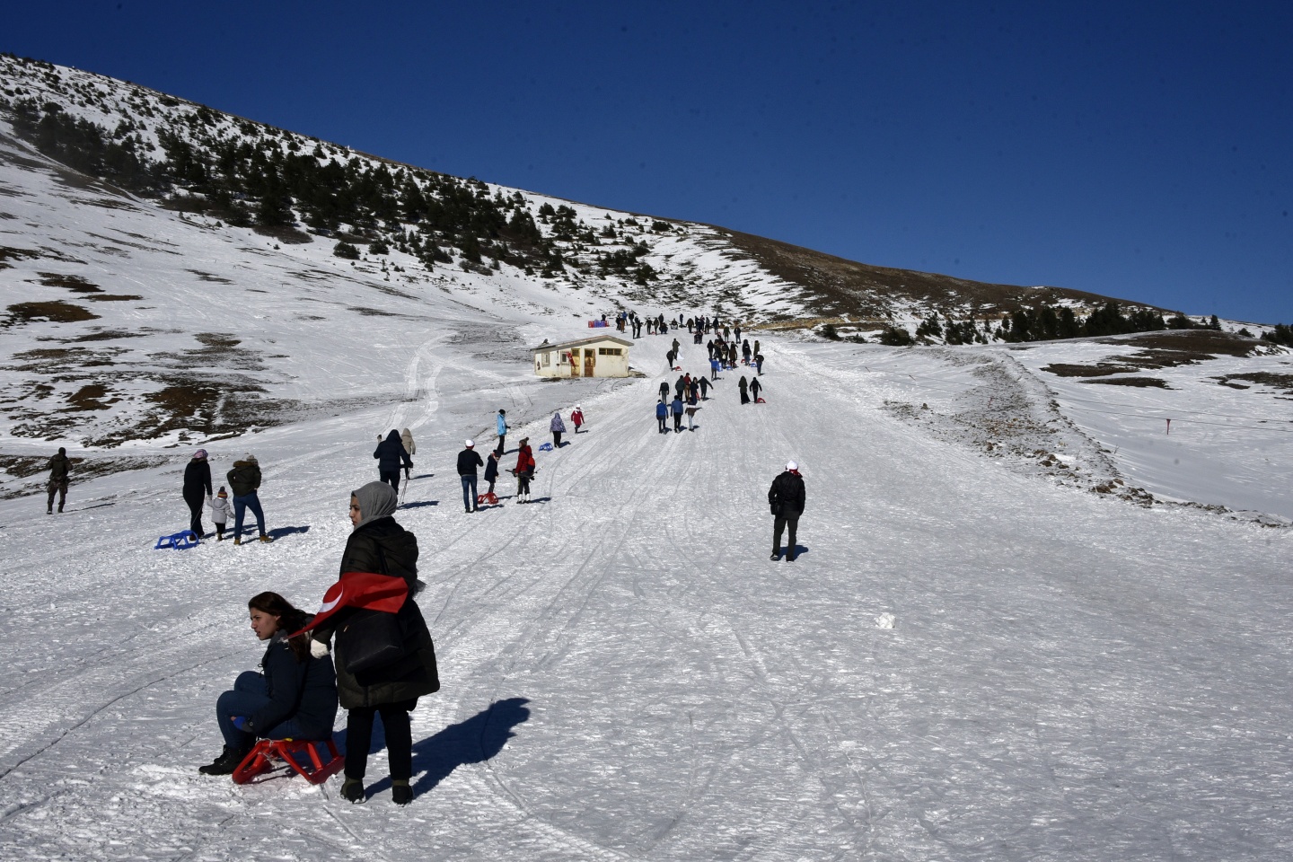 Zigana’da kızak keyfine Gümüşhane protokolü de ortak oldu 5