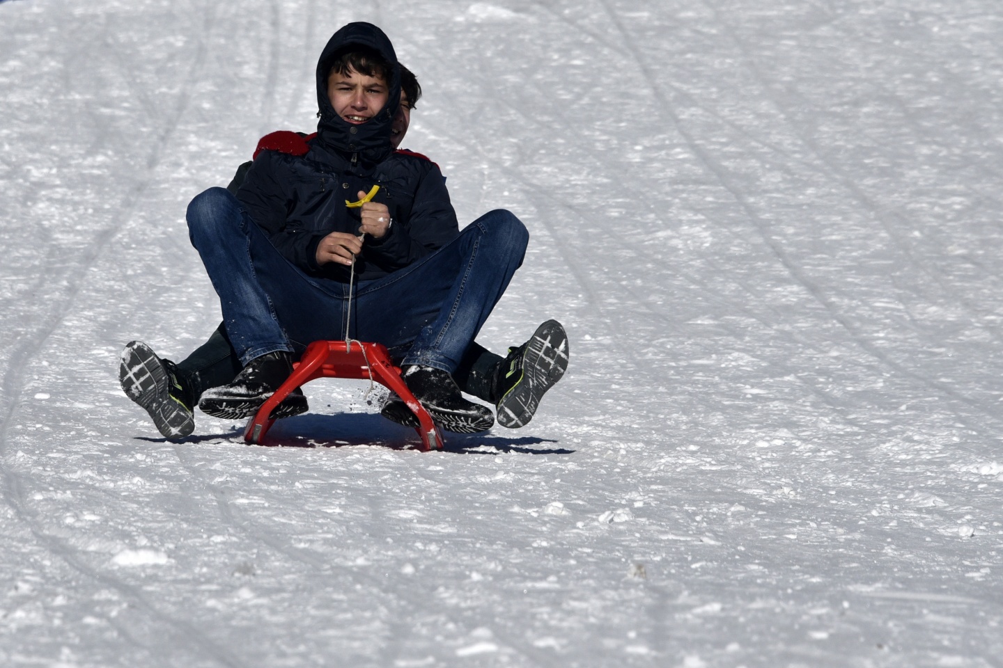 Zigana’da kızak keyfine Gümüşhane protokolü de ortak oldu 13