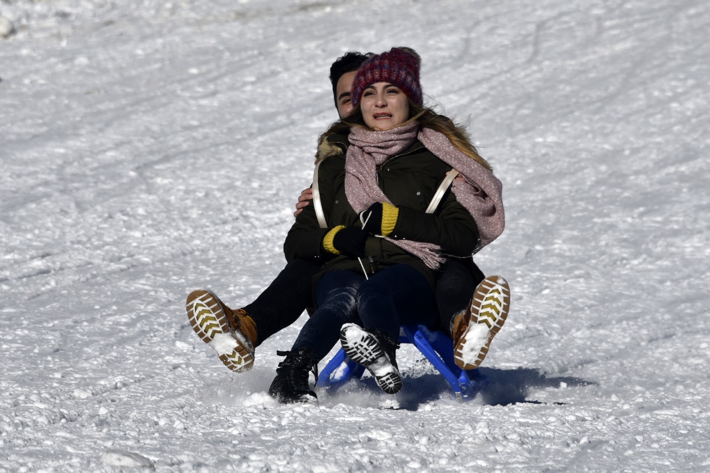 Zigana’da kızak keyfine Gümüşhane protokolü de ortak oldu 11