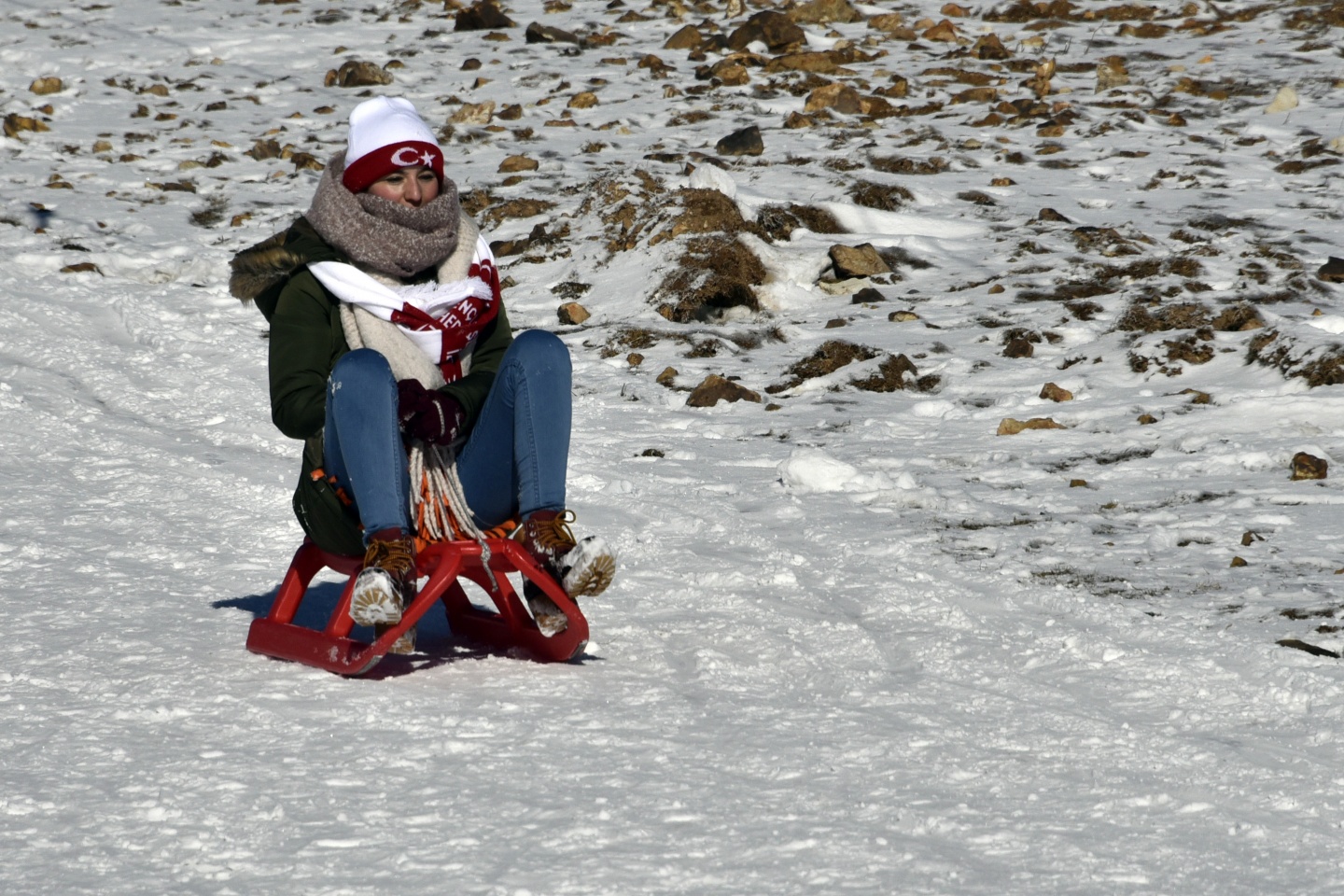 Zigana’da kızak keyfine Gümüşhane protokolü de ortak oldu 18