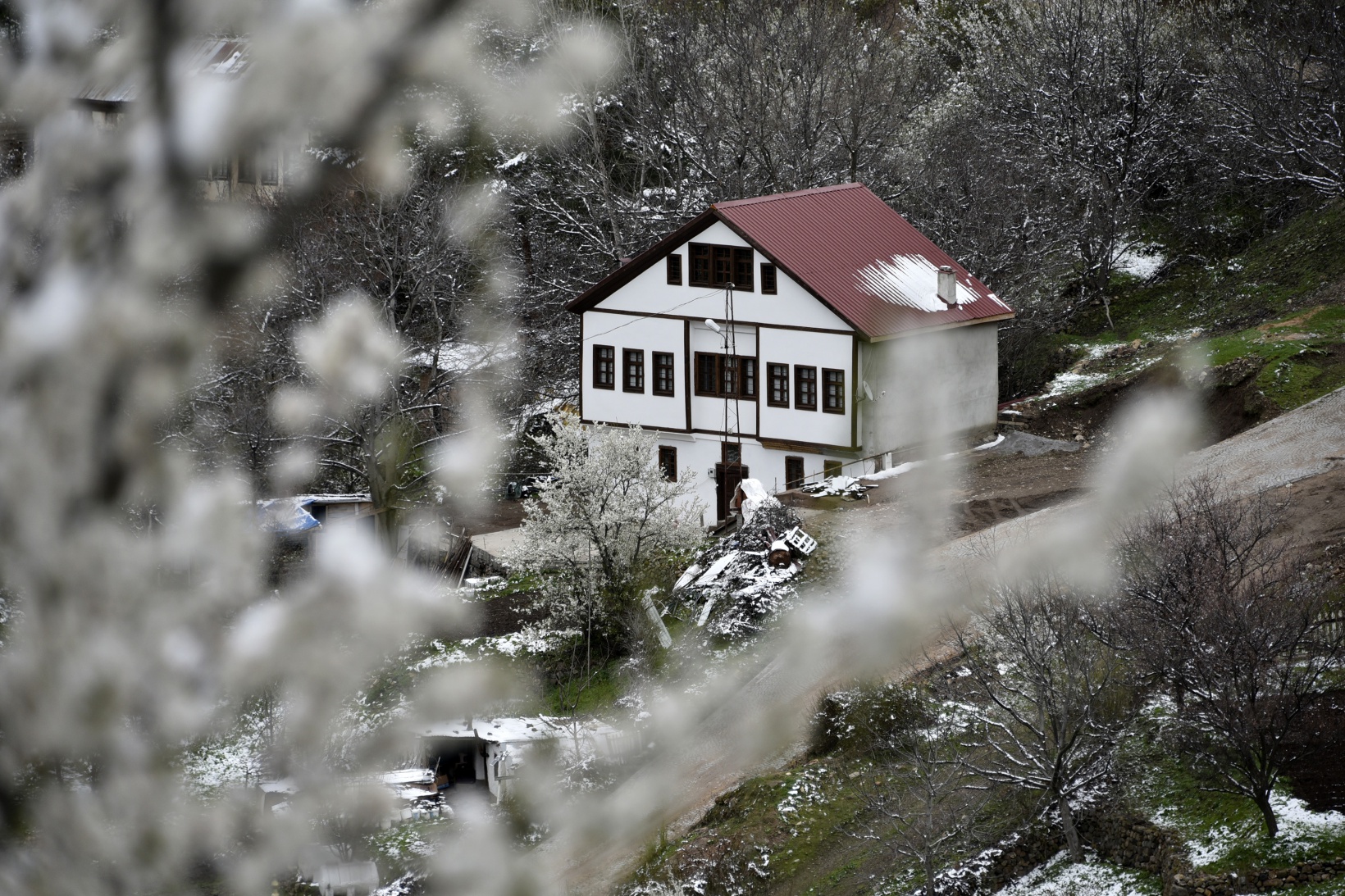 Gümüşhane’de kar yağışı zirai don tehlikesini de beraberinde getirdi 10